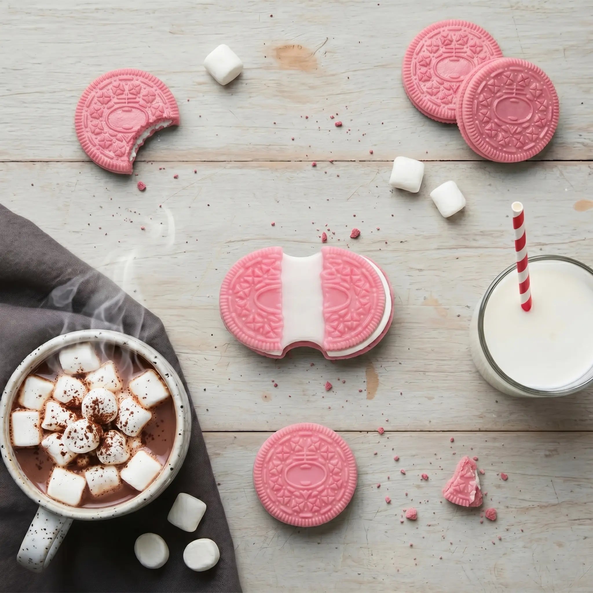 Sticky Pink Cookie Squishy stress relief toy by MimiSquishy