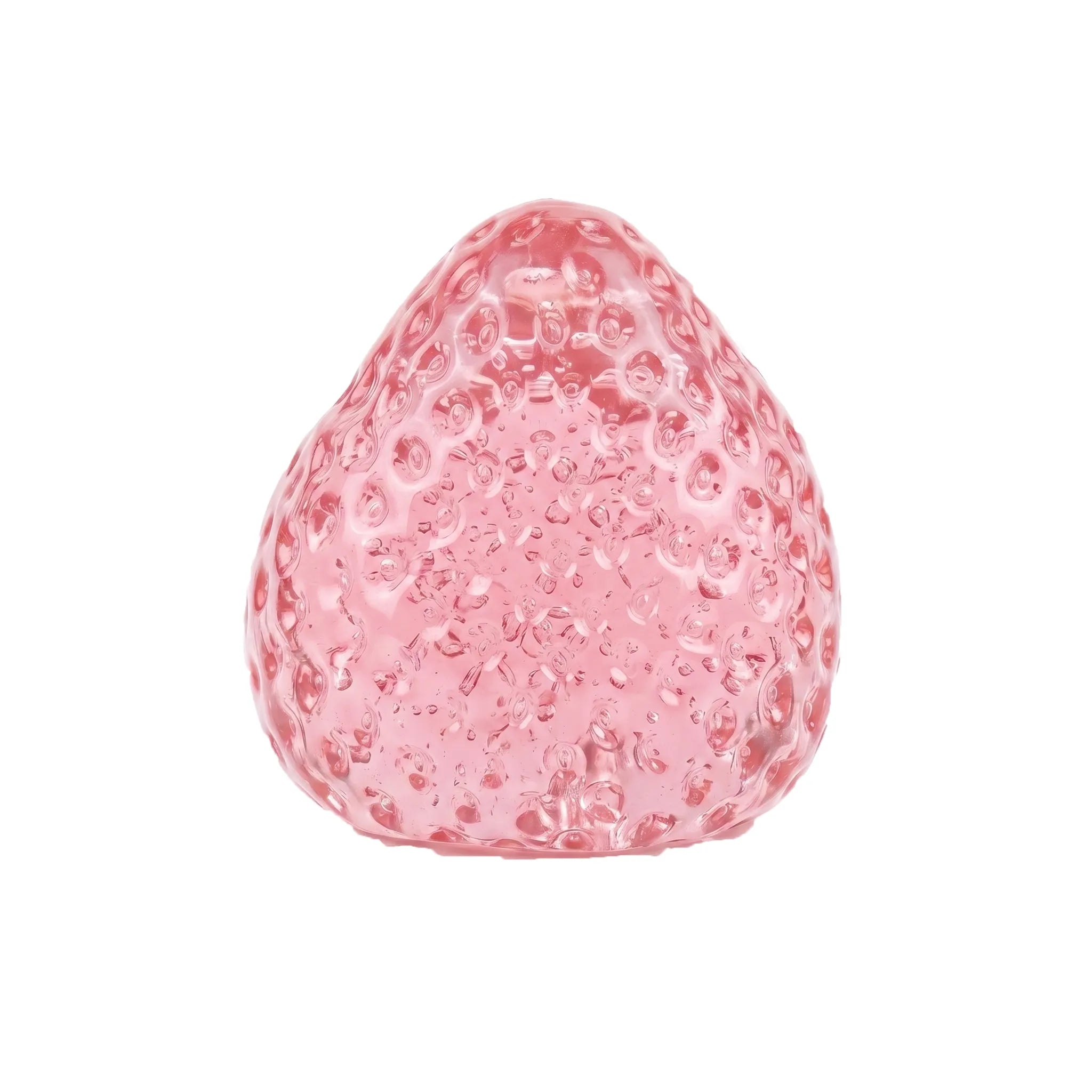 Crystal pink strawberry taba squishy by MimiSquishy on white background