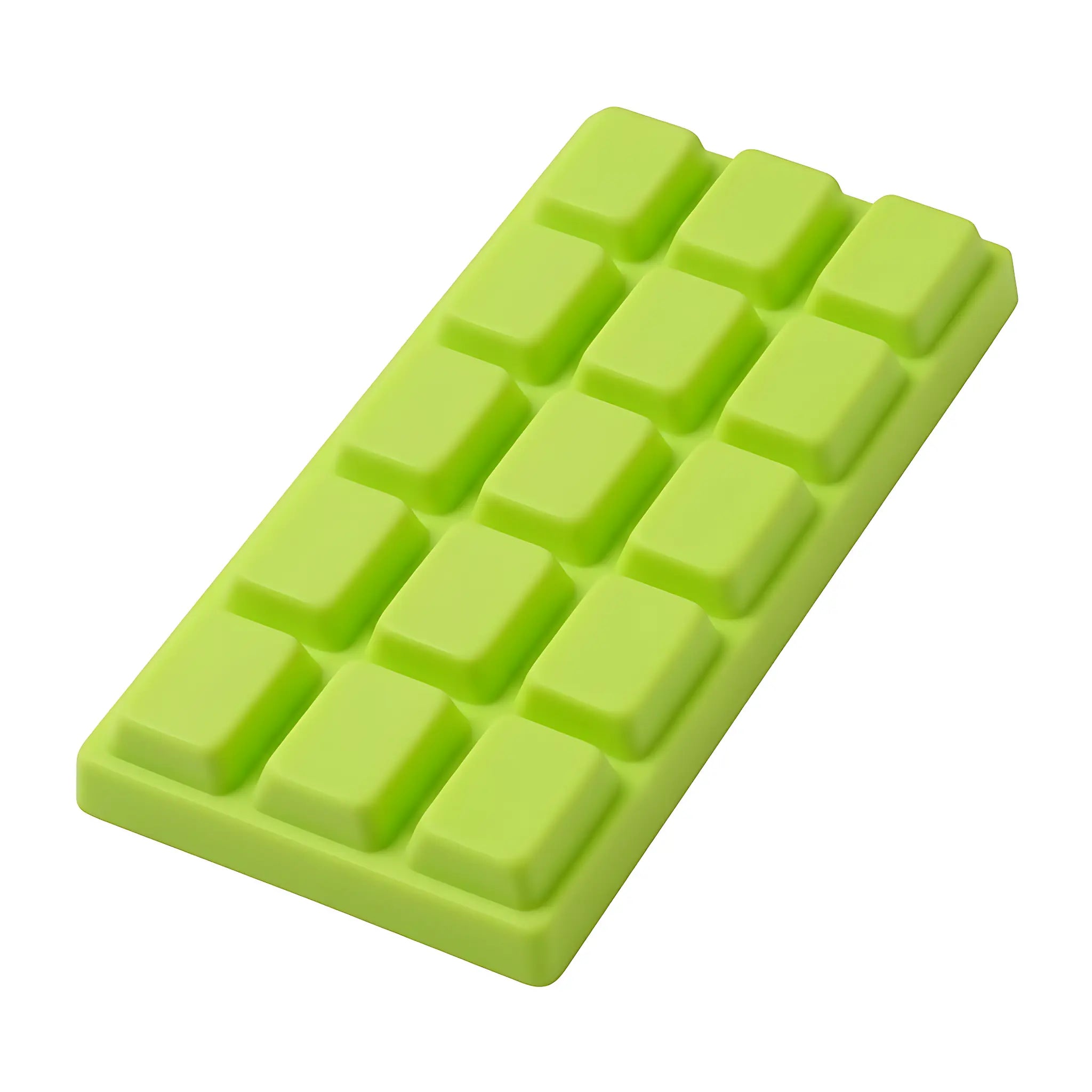 Light green chocolate bar squishy toy by MimiSquishy on white background