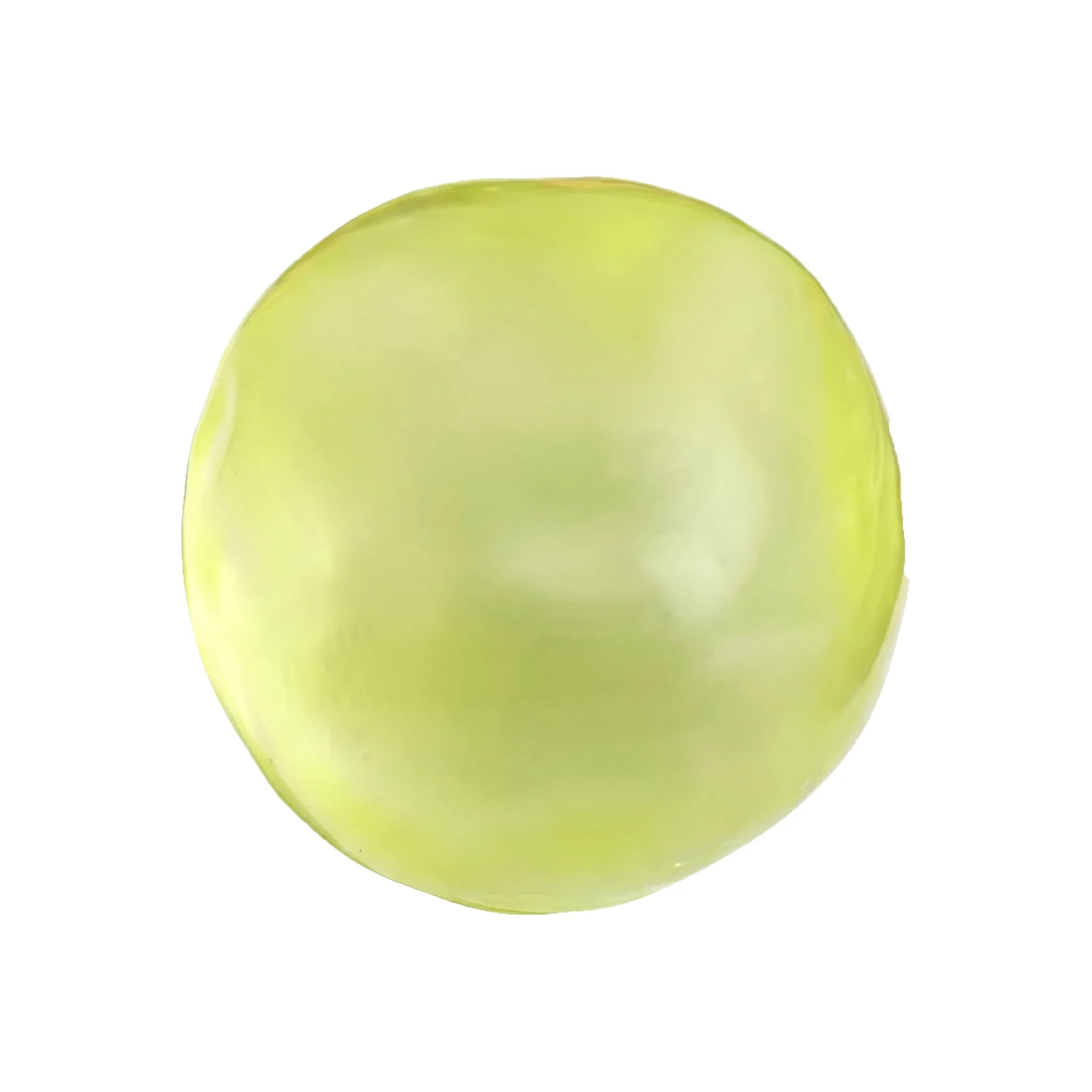 Green coconut oil stress ball by MimiSquishy on white background