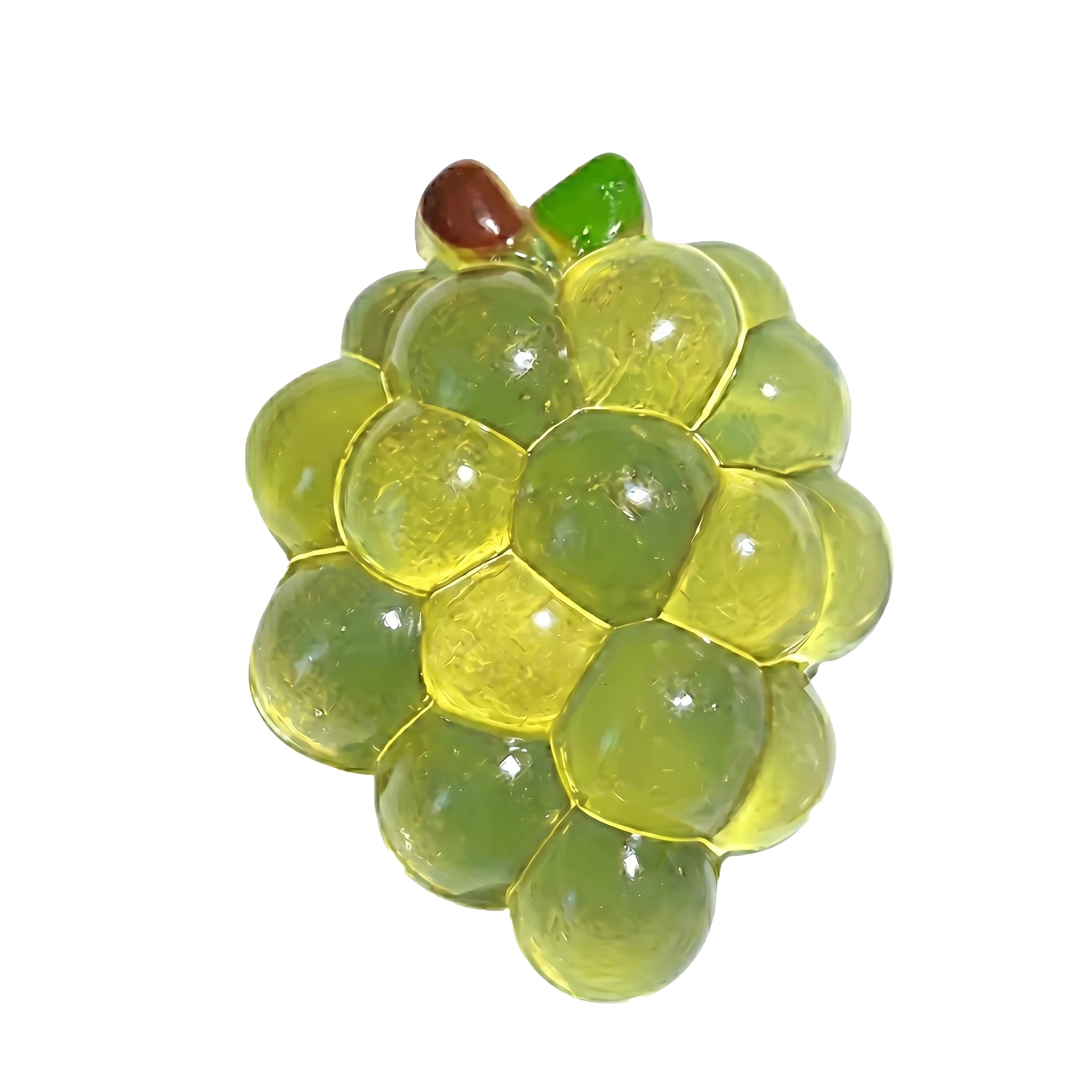 Green grape bunch squishy toy by MimiSquishy on white background