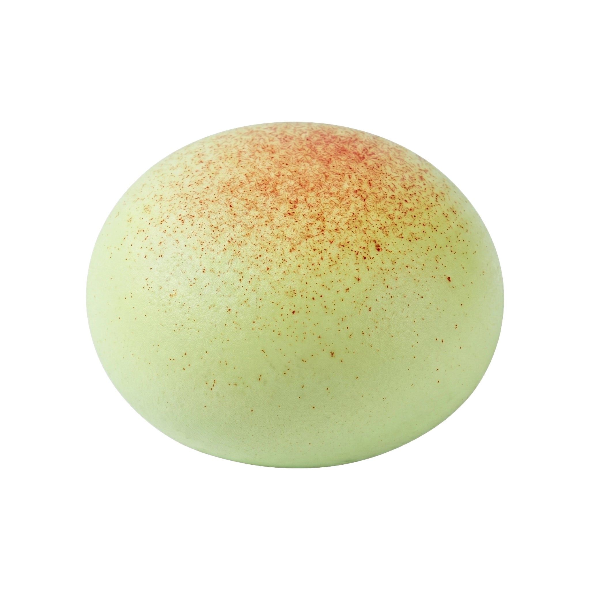 Green sticky mochi bread squishy toy by MimiSquishy on white background