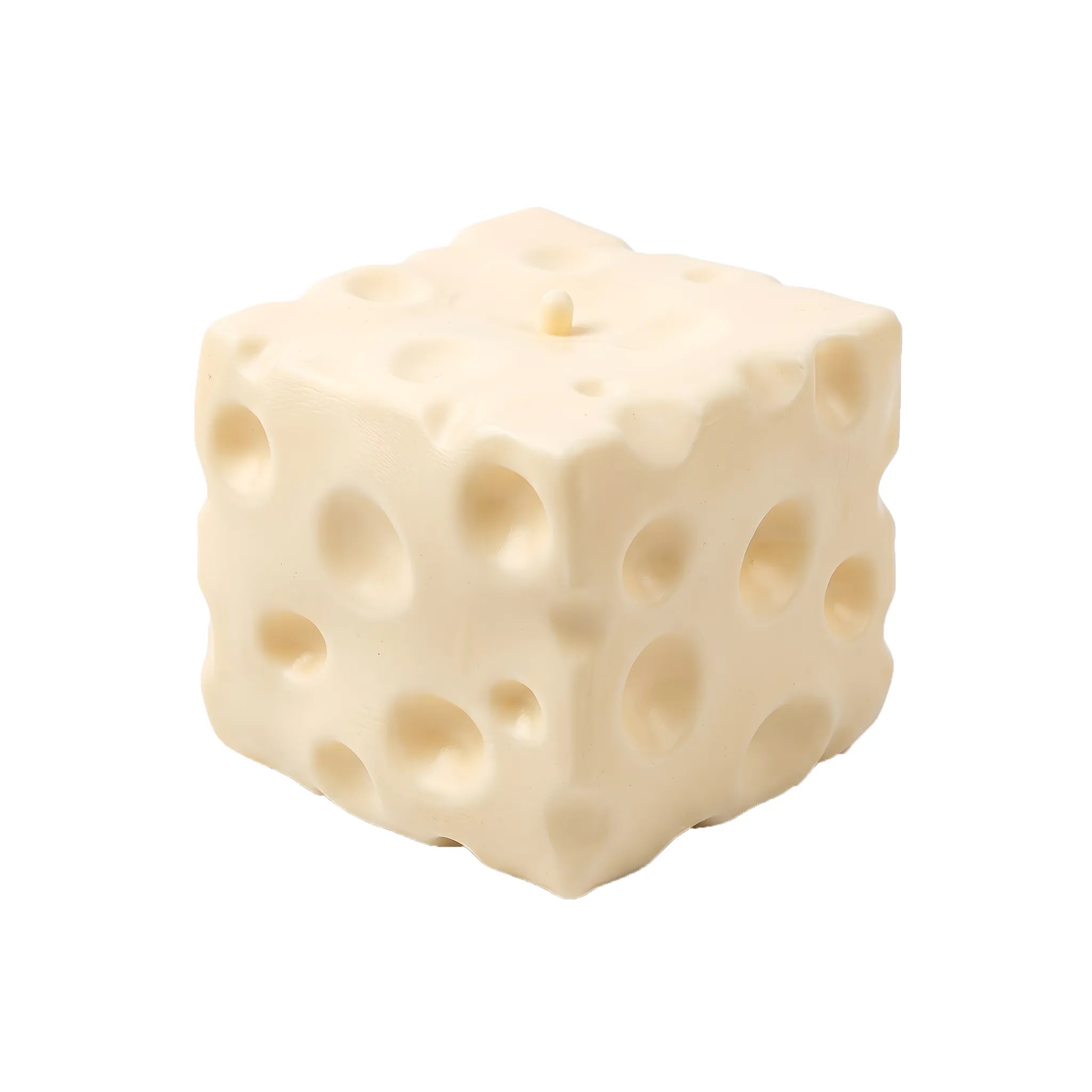 Jumbo cheese cube squishy toy by MimiSquishy on white background