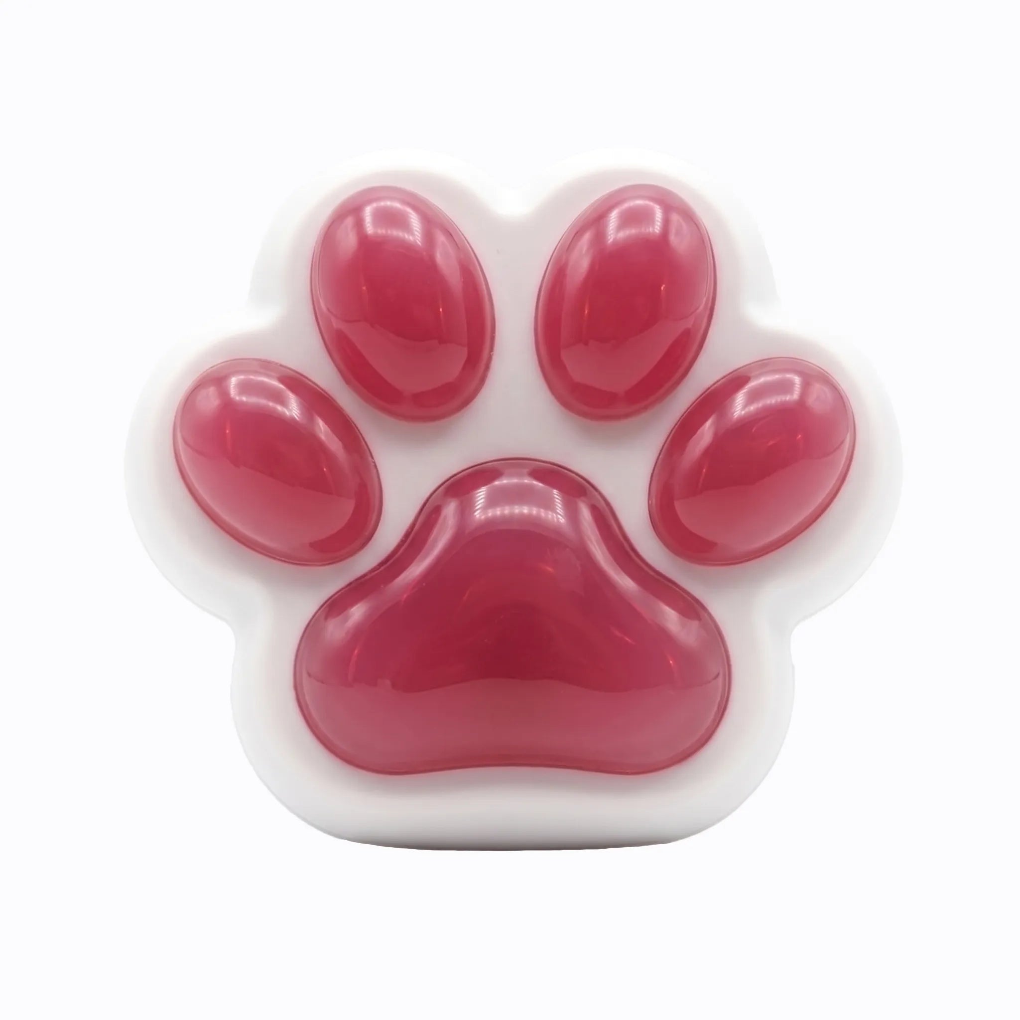 Pink cat paw squishy toy by MimiSquishy on white background