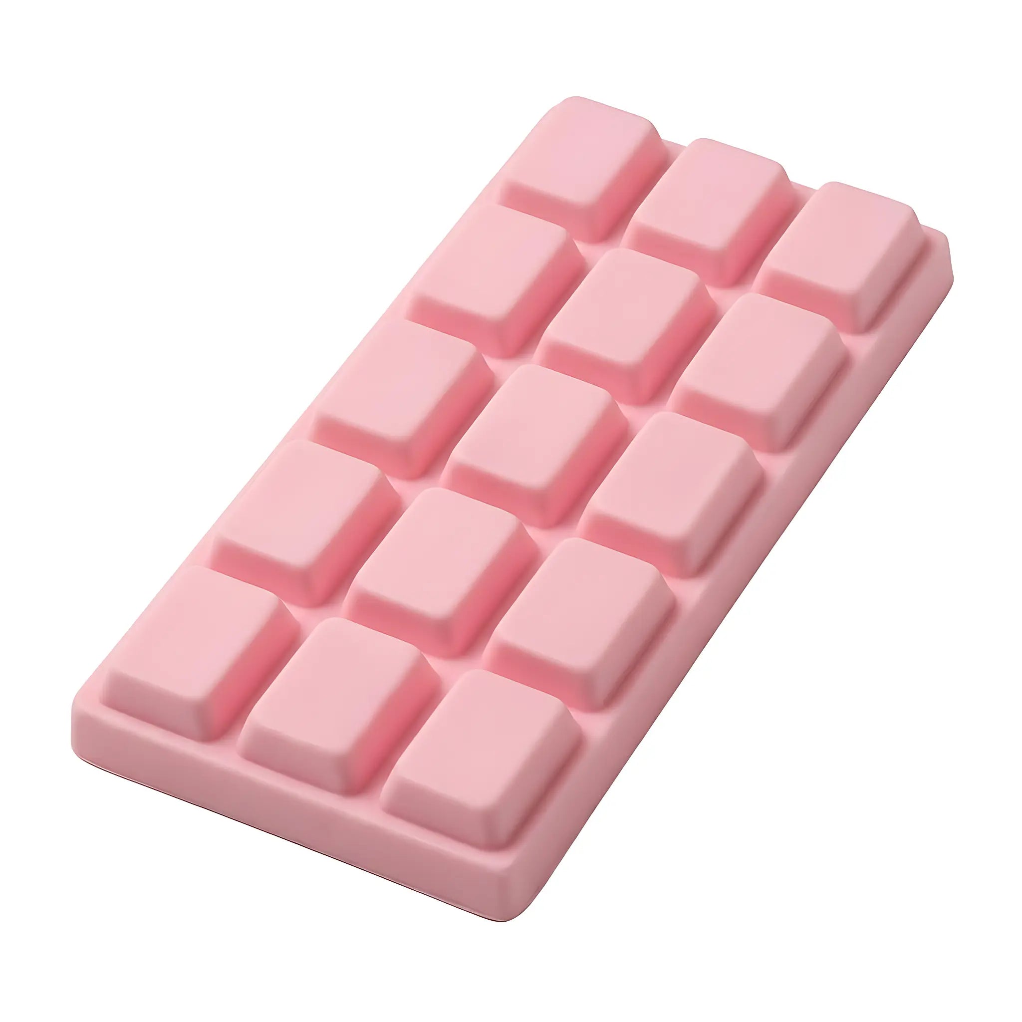 Pink chocolate bar squishy toy by MimiSquishy on white background