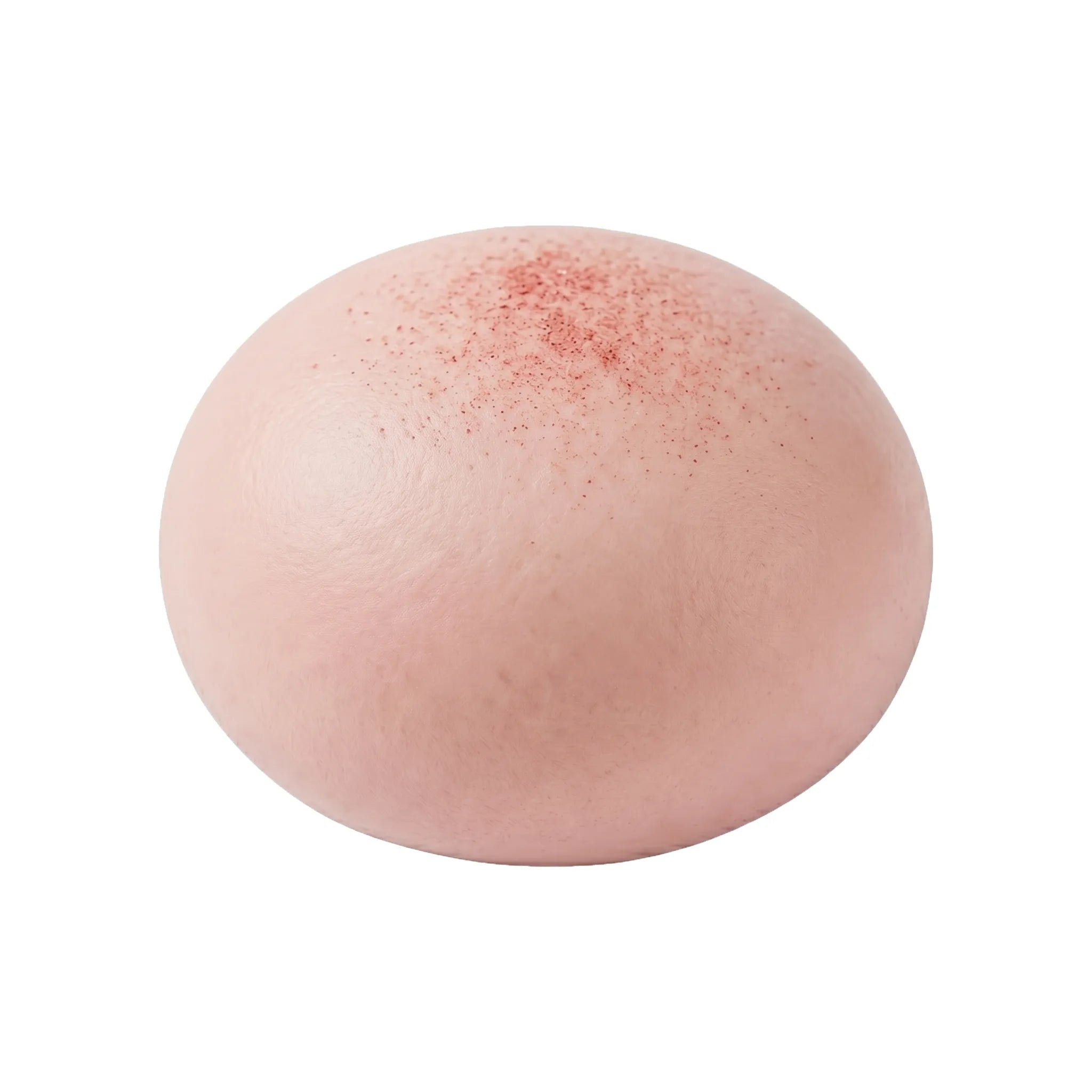 Pink sticky mochi bread squishy toy by MimiSquishy on white background