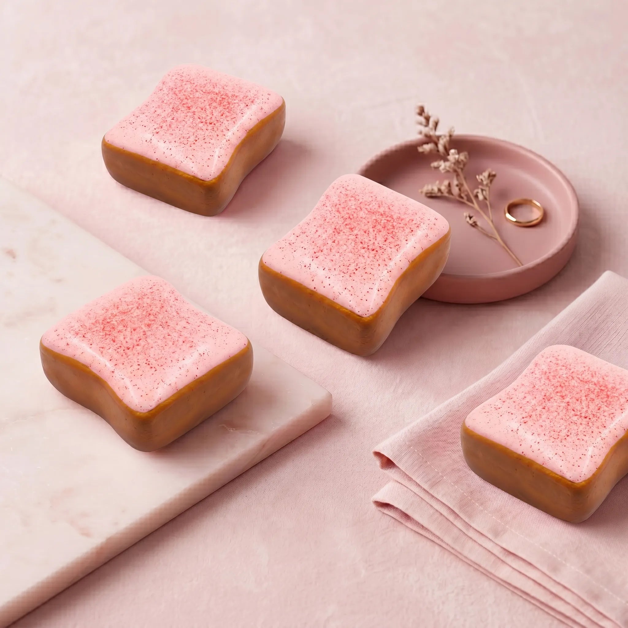 Pink Toast Taba Squishy