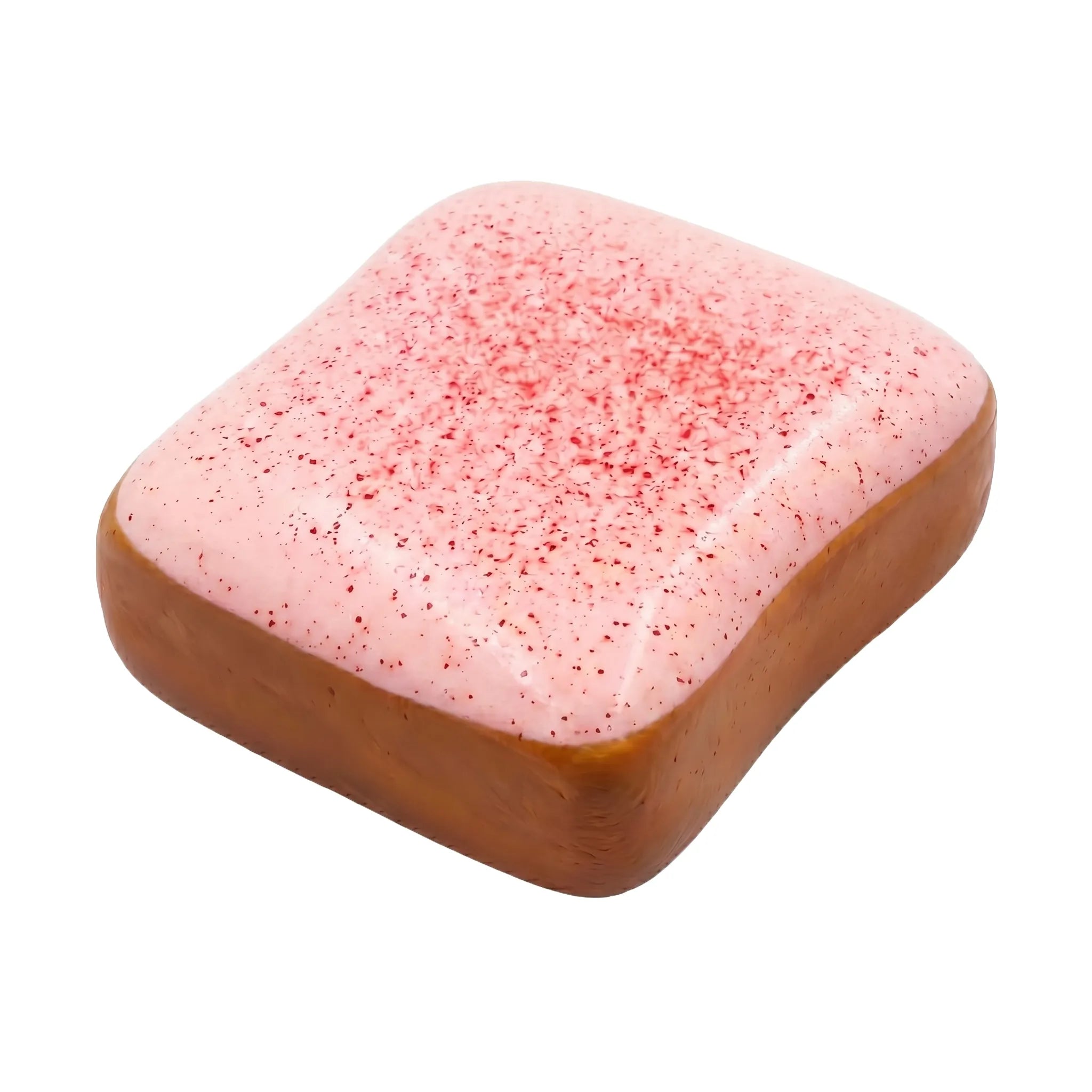 Pink toast taba squishy toy by MimiSquishy on white background