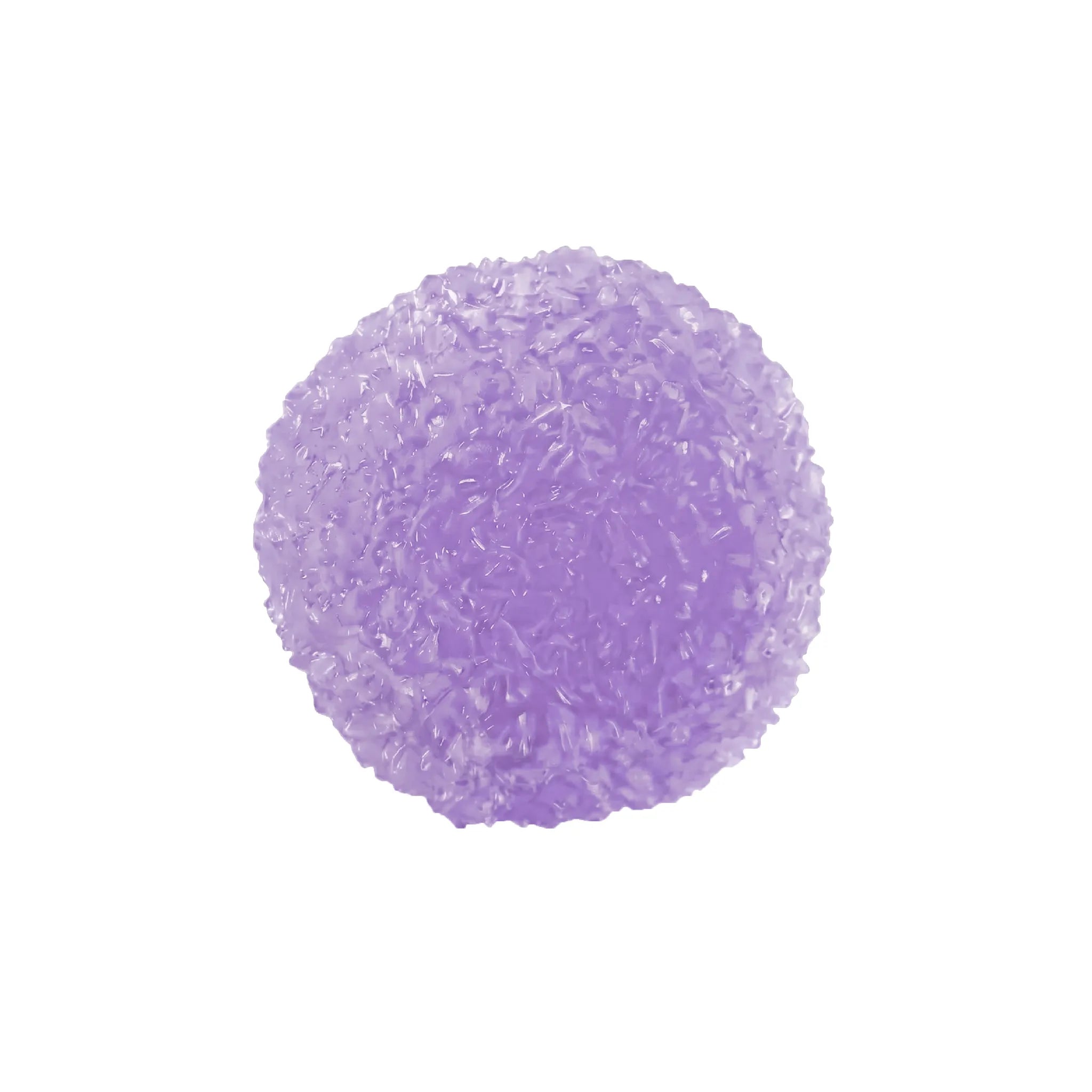 Purple crystal mochi ball squishy toy by MimiSquishy on white background