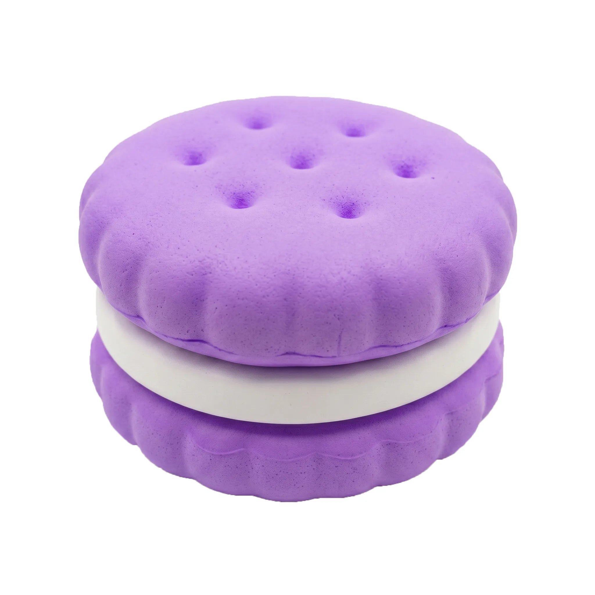 Purple macaron squishy toy by MimiSquishy on white background