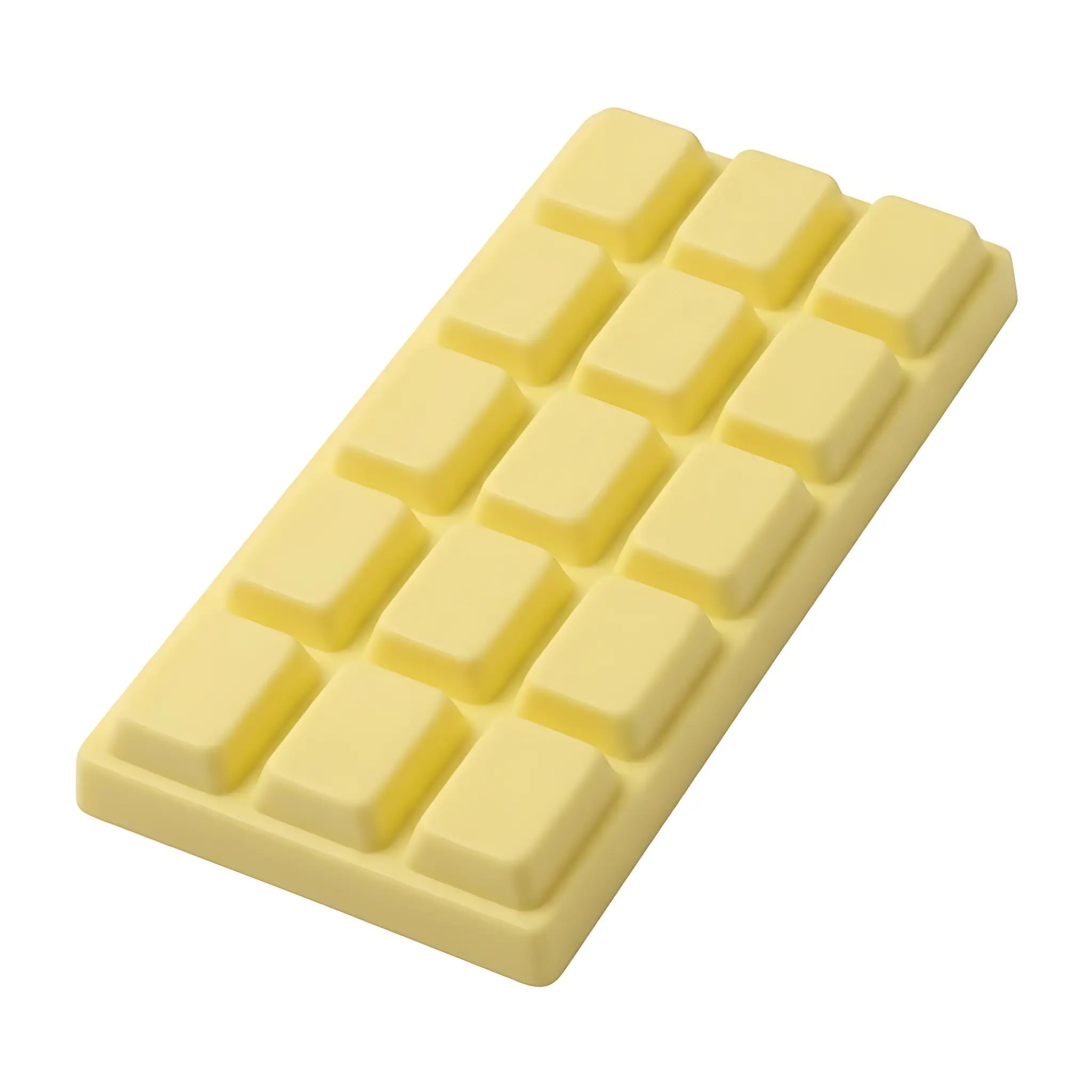 White chocolate bar squishy toy by MimiSquishy on white background